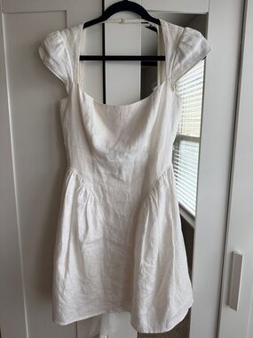 Reformation White linen Mini Dress 4